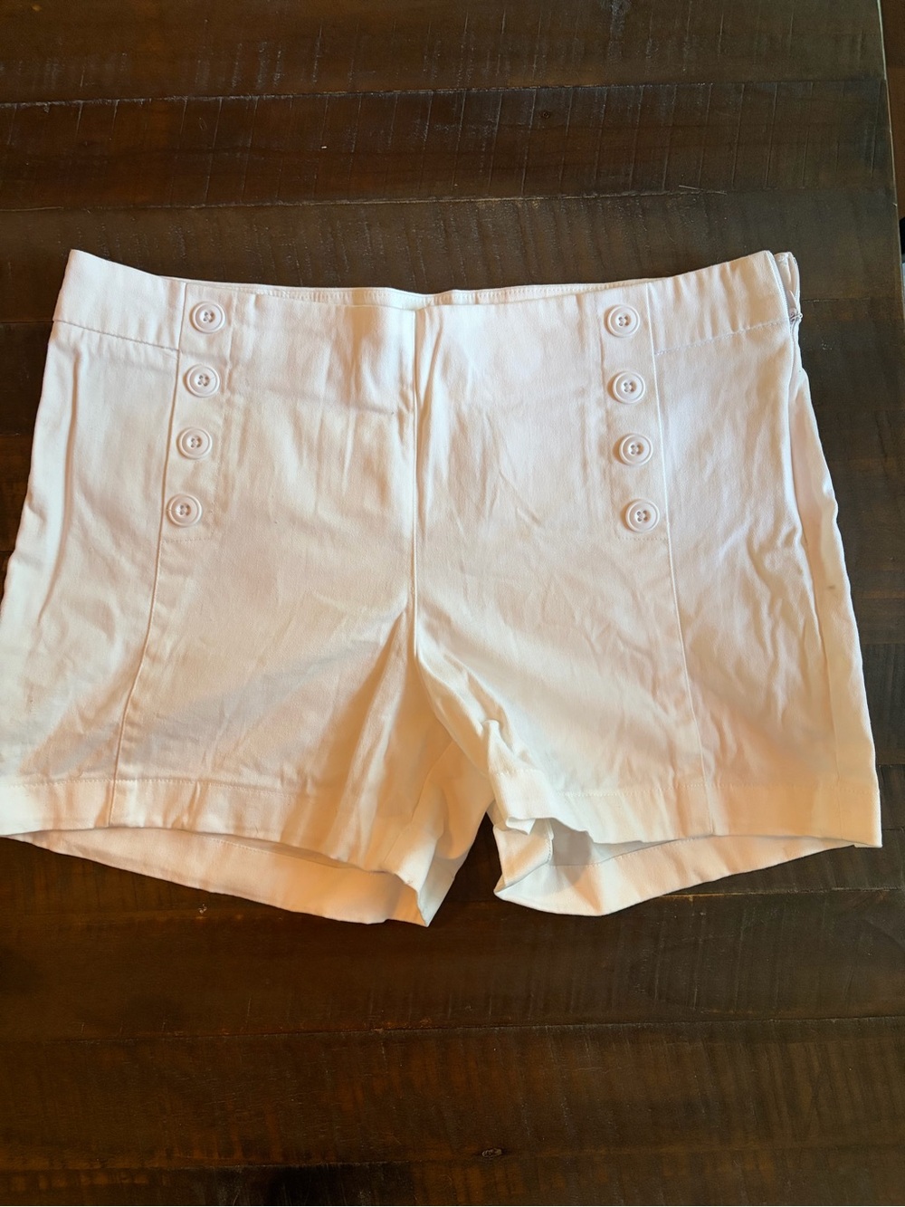 St. Tropez Cream High-Waist Button-Front Shorts